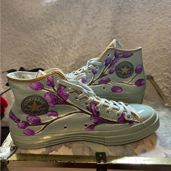 Converse Unisex High-Top Sneakers - Light Blue, Gold & Purple Sz 10 men - Picture 12 of 14